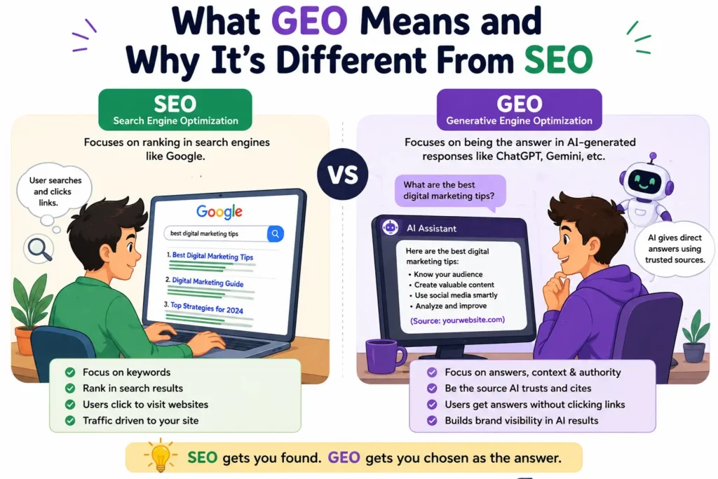 SEO AND GEO Differents